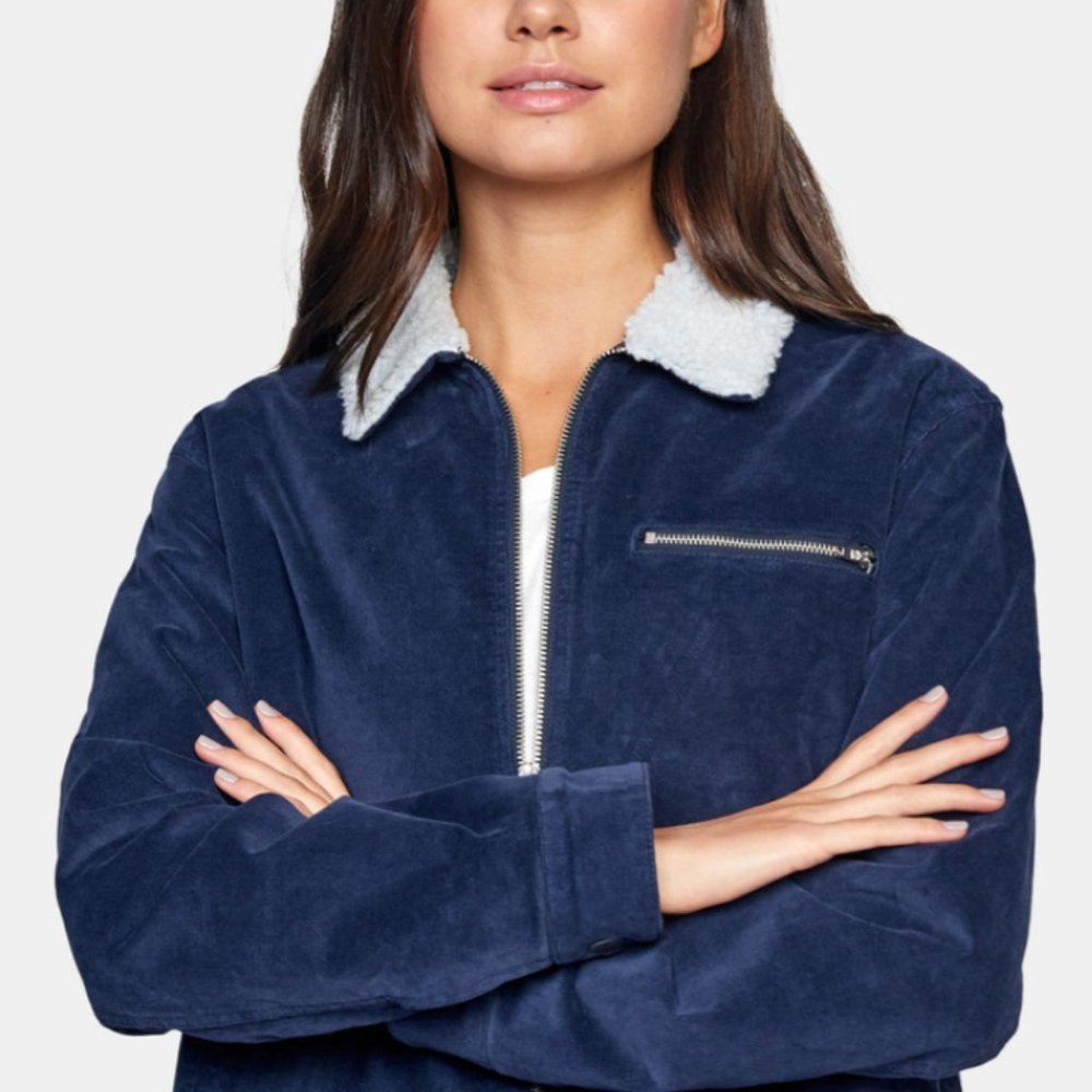 ❌SOLD❌ 🆕 RVCA "Faux Fur" Collared Jacket (Size S) (Navy Blue)